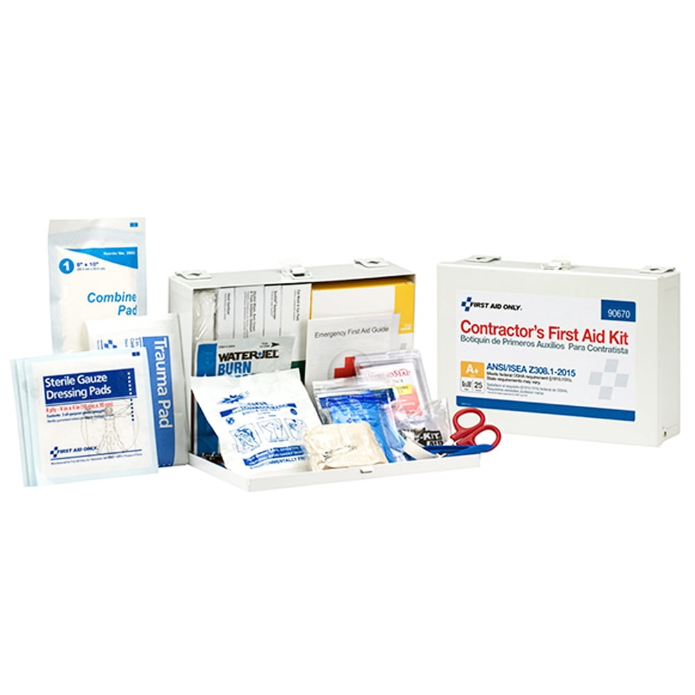 First Aid Kit and Housing, Metal 180 Components, 25 People Served 90670