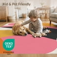 thumbnail image 4 of ODIKA 5'x7' Pink Orange Swirls and Bold Geometric Washable Area Rug Abstract Mid-Century Design with Vibrant Curves for Guest Room, Lounge, Apartment, Non-Slip Low Profile, Stain Resistant, 4 of 7