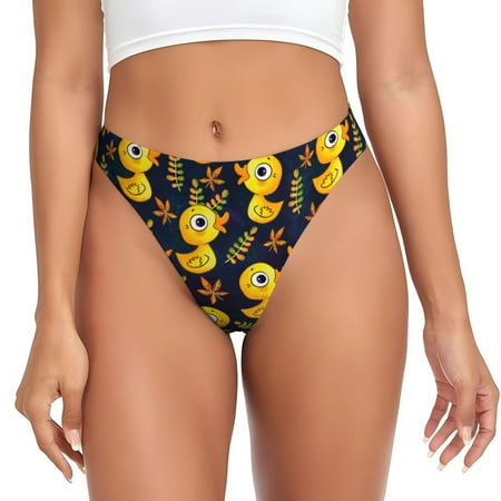 Qokaie Ducks Printed Women s Cotton Thong Underwear  Sexy Breathable Panties G-string-4X-Large