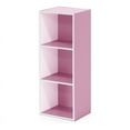 thumbnail image 3 of Furinno Luder Engineered Wood 3-Tier Open Shelf Bookcase in White/Pink, 3 of 6