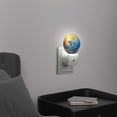 thumbnail image 3 of Round LED Night Lights Lamp with Dusk to Dawn Sensor, Gorgeous Coral - Reef Dolphin Night Light Plug Into Wall for Kids Room, Bedroom, Bathroom, Kitchen, Hallway, 3 of 4