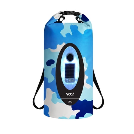 Yool Wireless Speaker 20L Dry Bag with LED Lights, Waterproof, Solar Powered and Bluetooth Enabled