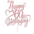 thumbnail image 3 of Cake Topper AROKIPPRY con brillo rosa dorado para 60.º cumpleaños, 3 of 7