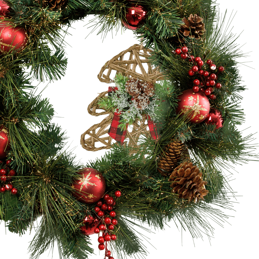 4pc Woven Jute Tree-Shaped Ornaments - for Christmas Decor - Factory Direct Craft