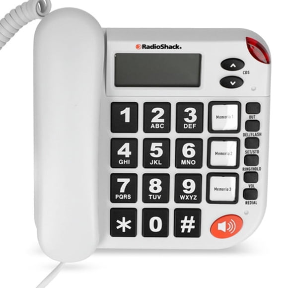 Teléfono alámbrico Radioshack 100198261 identificador de llamadas blanco