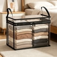 thumbnail image 7 of 1 Pack Extra Large Clear Storage Bins Foldable PVC Storage Organizer Bins with Zipper & Handles for Books, Clothes, Blankets & Moving Supplies Stackable Water Closet Organizer Storage Containers, 7 of 7
