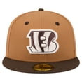 thumbnail image 2 of Men's New Era  Light Brown/Dark Brown Cincinnati Bengals Two-Tone Walnut 59FIFTY Fitted Hat, 2 of 5