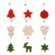 thumbnail image 1 of White Adorno navideño, colgantes de madera, estrella, campana para árbol de Navidad, adornos navideños para fiesta en casa, Navidad de Año Nuevo, 1 of 5