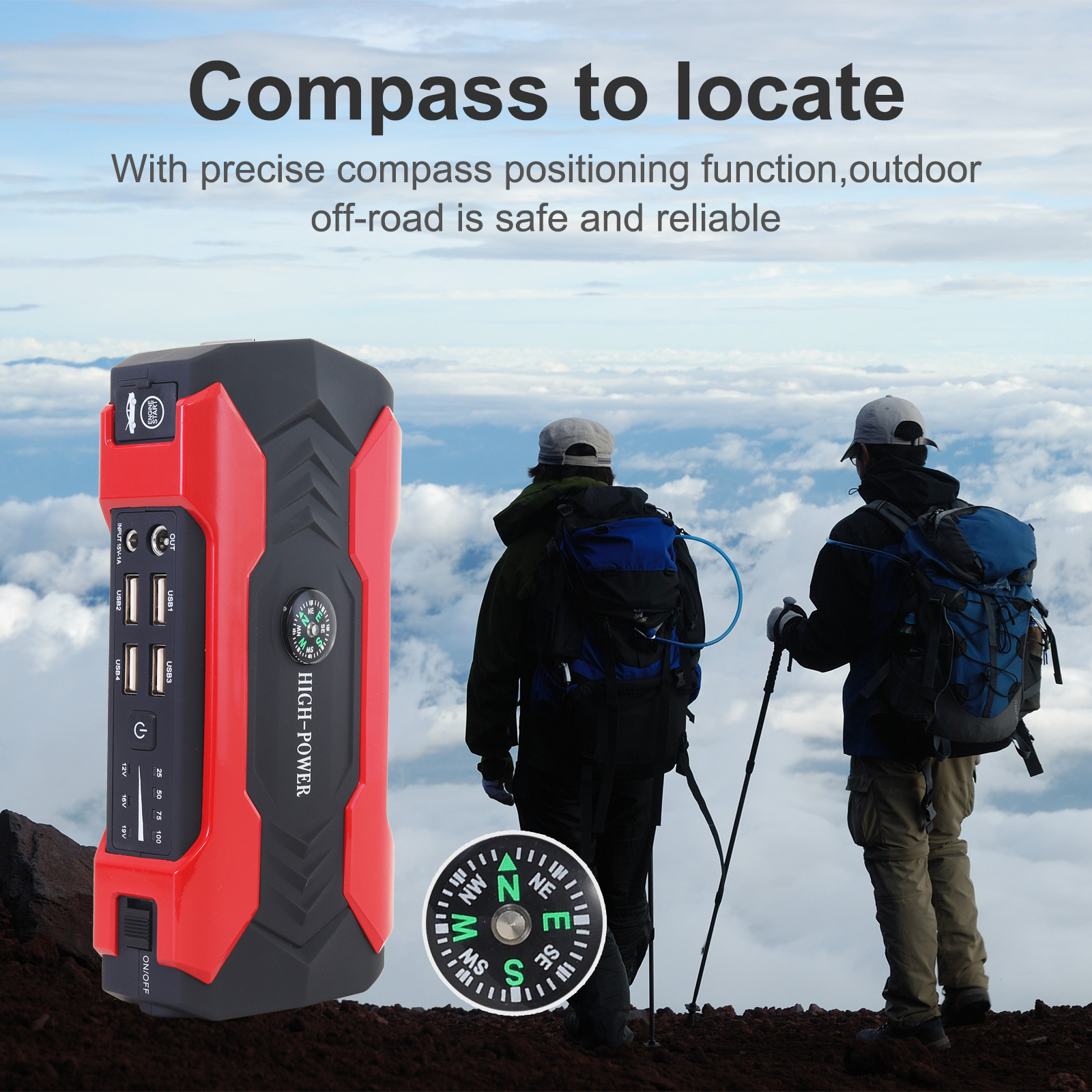 BAOKALER Car Battery Jump Starter Portable, Battery Charger 99800mAh (up to 6.0L gasoline) Battery Booster Power Pack, Multi-Function Emergency Jump Box with 4  USB  Ports and LED Flashlight