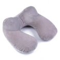 thumbnail image 1 of Almohada de viaje inflable, cojín de avión, almohada de viaje compacta y terciopelo (gris), 1 of 6