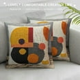 thumbnail image 3 of Decorative Geo Pillowcase, Boho Colored Throw Pillow Cover for Couch Sofa Bed Stylish Decor, Simple Cotton Textured Cushion Sham, Square 18 inches, 1PC(Yellow Orange), 3 of 5