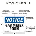 thumbnail image 2 of (2 Pack) Gas Meter Room OSHA Notice Sign 14 Inch X 10 Inch Plastic Sign, Weather Resistant, UV Protected for Workplace, Business, and Construction Site, Made in the USA, 2 of 8