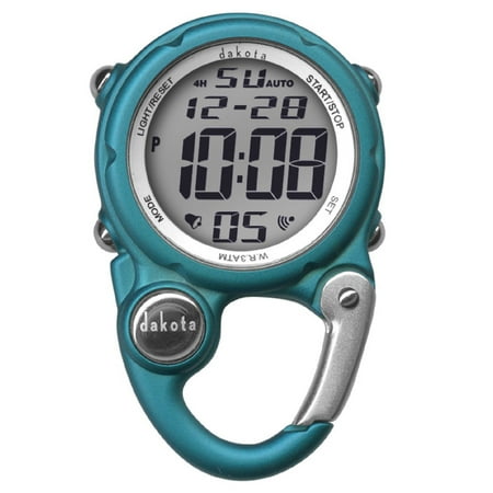 Digital Clip Watch - Dakota Digital Clip Mini Watch - Water Resistant - Aqua