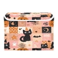thumbnail image 2 of Large Lidded Bin Foldable Storage Baskets Boxes Cubes Lids with 2 Handles for Home Bedroom Office Orange Halloween Motif 16.5"x12.6"x11.8", 2 of 7