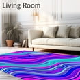thumbnail image 2 of ODIKA 4'x6' Machine Washable Non-Slip Area Rug, Ocean Current Tidal Wave Abstract Fluid Movement Theme High Traffic Rug, Pink, 599697, 2 of 7