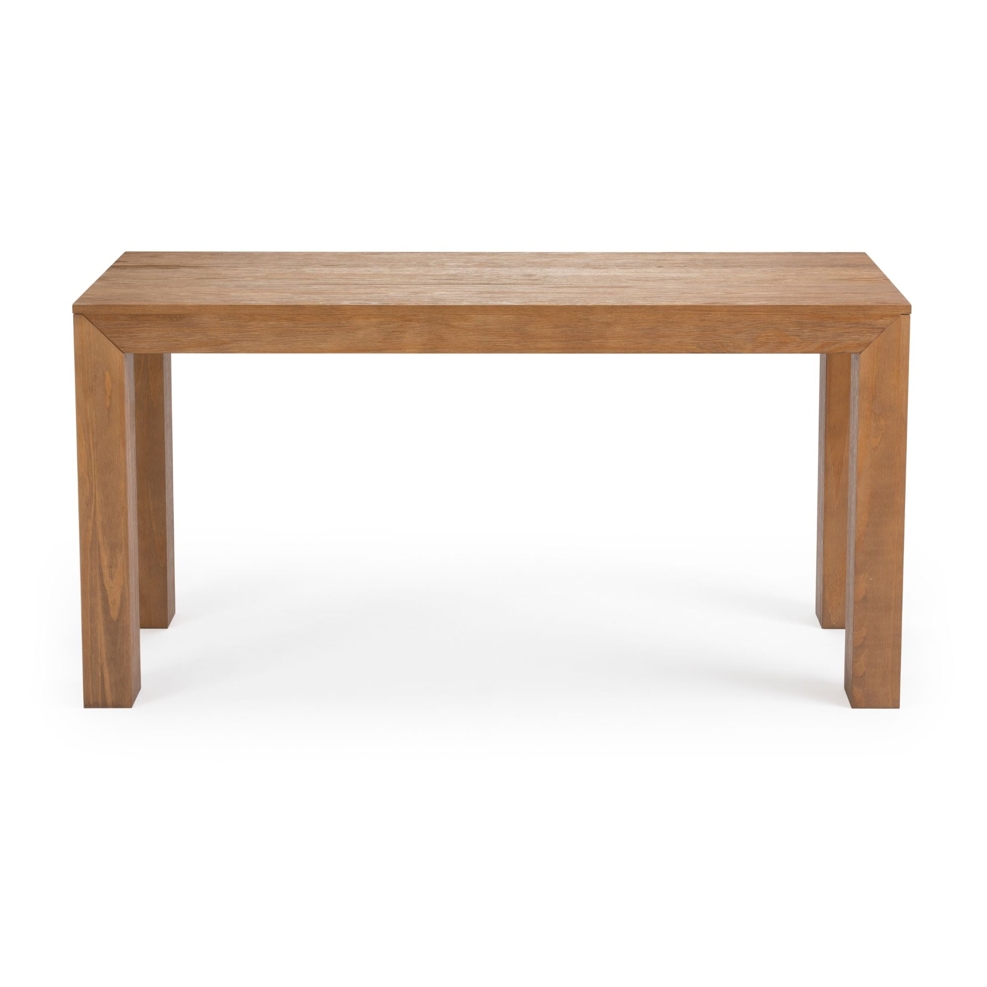 Plank+Beam 60" Modern Dining Table for 4, Solid Wood Rectangular Kitchen Table, Pecan Wirebrush