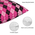 thumbnail image 3 of Honeii pink and black argyle Print Throw Pillow, Square Decorative Pillow Forms Soft Fluffy Plump Pillow Decorative Pillow Inserts,Couch Pillows-22"x22", 3 of 7