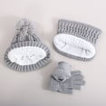 thumbnail image 7 of XIMIN Kid Girls 3 Piece Outfits Warm Winter Beanie Hat Fluffy Lined Knitted Neck Warmer Scarf Neck Gaiter Soft Cuffed Cap Gloves with Pom Pom for Cold Weather, 7 of 7