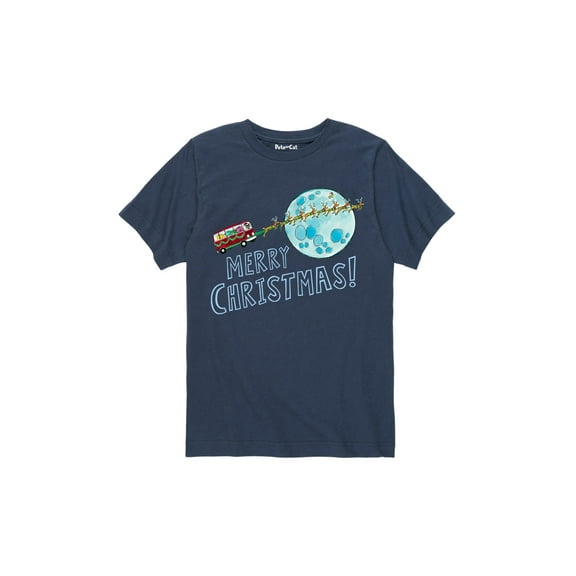 Pete The Cat - Merry Christmas Moon - Youth Short Sleeve Graphic T-Shirt