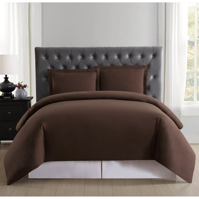 Truly Soft Housse de Couette et Taies d'Oreiller Mini Ensemble Quotidien Brun Simple TG