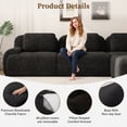 thumbnail image 5 of IDEALSOUL Sectional Sofa, 118" L-Shaped Modular Cloud Couch, Unique Chenille Fabric Couches and Sofas, Compression Sofa No Assembly Required(Black), 5 of 13