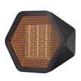 thumbnail image 4 of Calentador de espacio Mini Hexágono Ventilador de calefacción eléctrico portátil de cerámica para oficina en casa, 600 W, Negro, Enchufe de EE. UU. tholdsy HA000124-01B, 4 of 6