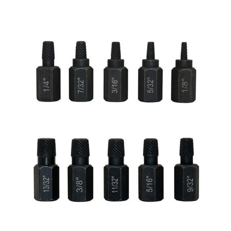 

10x Screw Extractor Drill Bit Hexagon Handle High Hardness Removing Broken Studs Pipes and Screws Broken Bolt Remover Home Repair Easy Out