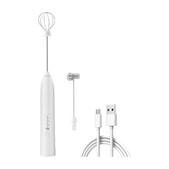 Rongfmy Electric Milk Frother Cake Baking Coffee Mixer for Hot Chocolate Coffee Milk white