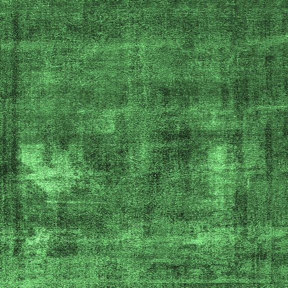 Ahgly Company Indoor Square Oriental Emerald Green Industrial Area Rugs, 3' Square