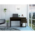 thumbnail image 3 of TUHOME Ibare Two Drawer Computer Desk  Engineered Wood Desks in  Black, 3 of 10