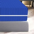 thumbnail image 6 of 100% Egyptian Cotton L Shape Zipper Mattress Cover, 800 TC, 24 Inch Deep Pocket Olympic Queen Size (66x80), Stripe Royal Blue, 6 of 6