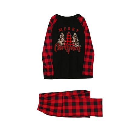 

Cute Clothes Christmas Mom Pajamas Set For Family Long Sleeve Christmas Printed Sleepsuits Red Plaid Top And Long Pants Sleepwear Sets