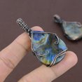 thumbnail image 4 of Natural Labradorite Gemstone Handmade Copper Wire Wrap Pendant 2.48", 4 of 4