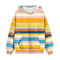 thumbnail image 4 of YUGYXL Sweat à Capuche Color Block pour Enfants Manches Longues Décontracté Basique pour Garçons Filles Automne Léger Multicolore, 9-10 Ans, 4 of 5