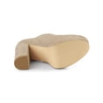 thumbnail image 3 of BLISSFUL STEP Women's Platform Block Heel Lace Up Booties Khaki 11, 3 of 8