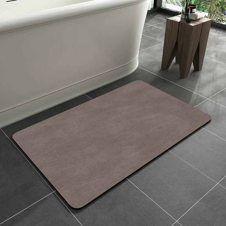 COCOER Non Slip Bath-Mat, Super Absorbent Washable Bath Mats for Bathroom  with Rubber Backing, Thin Bathroom Rugs Fit Under Door