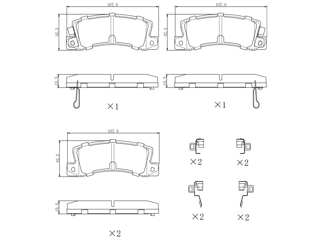 UltraHC 700 Brake Pad Set, Rear HC7.0325.0.C, Toyota Camry 1999-1988
