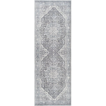 BoutiqueRugs Tavas Cotton Blend Boho Oriental Medallion Runner Rug -Traditional Floral Carpet for Hallway, Kitchen - Machine Washable - Blue, Cream, Green - 2'7" x 7'3" (2x8)
