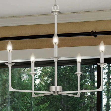 Luxury Transitional Chandelier, Brushed Nickel, UQL4986