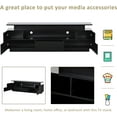 thumbnail image 6 of Modern LED TV Stand for 75 inch TV, Black Entertainment Center with LED Lights and 4 Storage Cabinets, High Gloss Media TV Console with Drawer for Living Room, Bedroom, 6 of 9