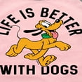 thumbnail image 3 of Mickey & Friends - Pluto Life Is Better With Dogs - Toddler And Youth Girls Raglan Graphic T-Shirt, 3 of 4