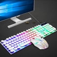 thumbnail image 2 of Gaming Keyboard and Mouse Combo Gift , Wired 108-Key Gaming Keyboard with Rainbow LED Backlit and Mechanical Keys Round Keycaps for PC Gamer Computer Desktop,White, 2 of 8