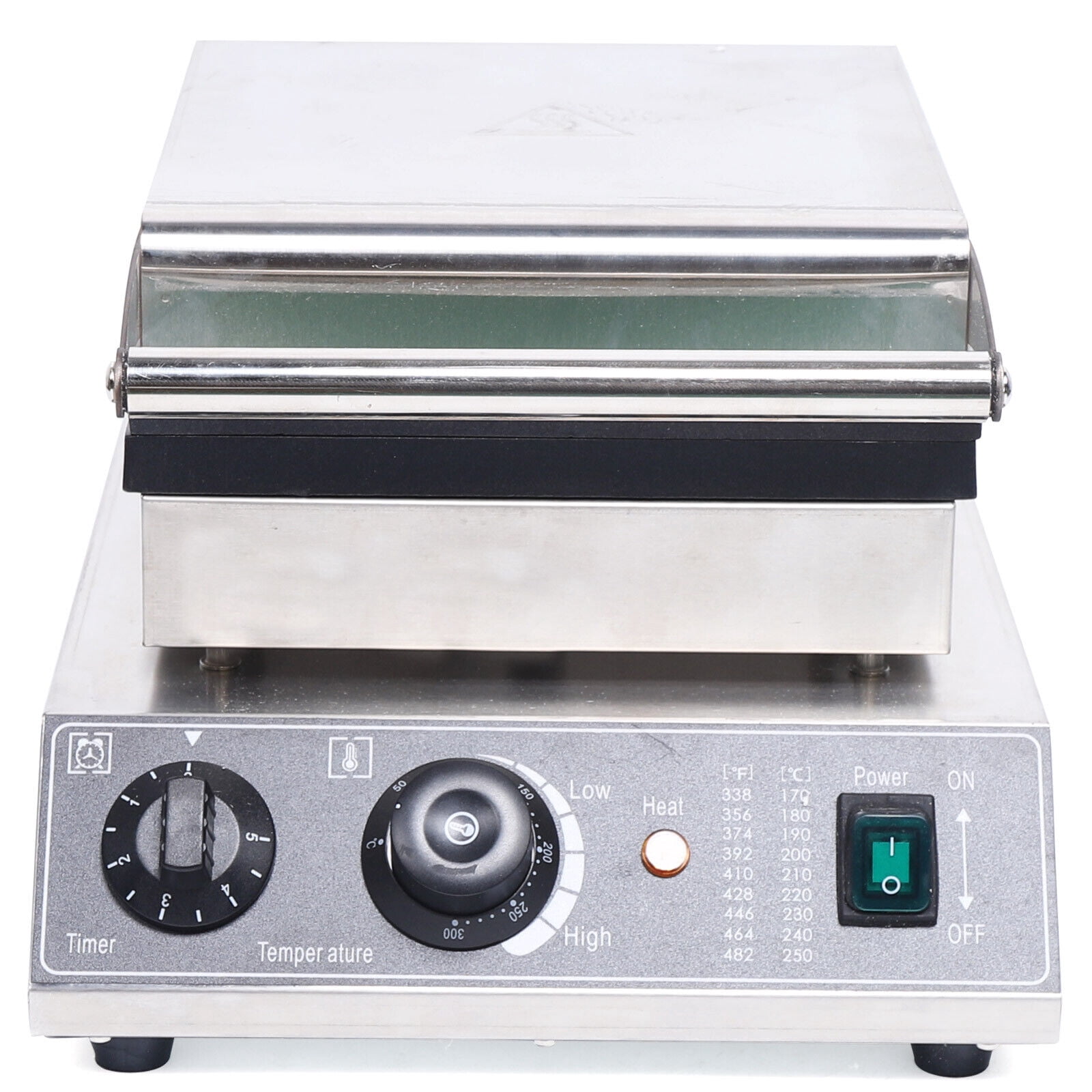 Commercial Electric Waffle Maker, Nonstick, 6-Grid Stainless Steel Baker 1500W