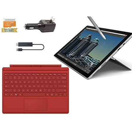 2015 Newest Microsoft Surface Pro 4 Core i7-6600U 16GB 256GB 12.3" touch screen with 2736x1824 3K QHD Windows 10 Pro Multi-position Kickstand (Red Cover , Wireless Display Bundle)