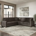 thumbnail image 3 of Stockton 99W L Shaped Sectional Couch in Tan Microsuede, 3 of 16
