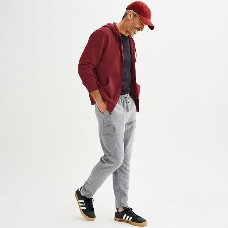 Men's Tek Gear® Ultra Soft Fleece Zip Front Hoodie Color: Grey