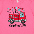 thumbnail image 4 of Inktastic It's My 1st Valentine's Day Fire Truck with Cute Dalmatian Boys or Girls Baby T-Shirt, 4 of 5