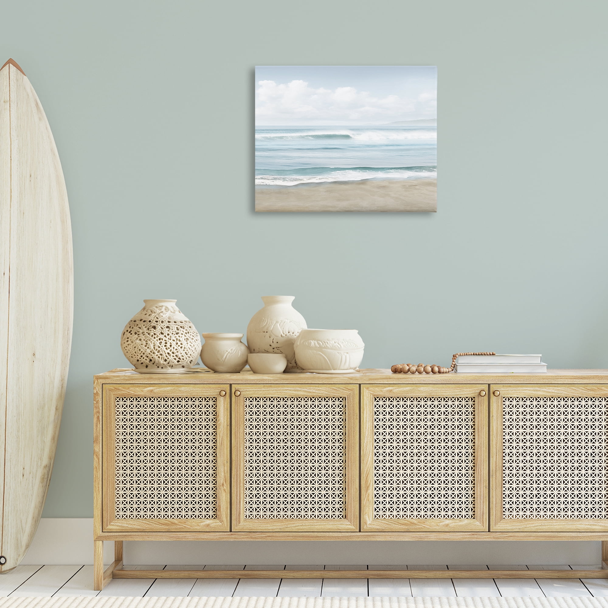 Stupell Industries Soothing Beach Waves Nautical & Beach Painting Wrapped Canvas Art Print Wall Art, 30 x 24