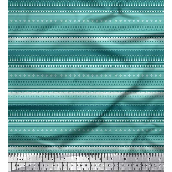 Soimoi Cotton Duck Fabric Stripe,Heart & Dot Texture Printed Craft Fabric by The Yard 42 Inch Wide