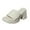 White, variant on Slippers for Women,Ladies Fashion Summer Solid Leather Open Toe Square Head Thick High Heel Sandals,Womens Slippers,Brown,6.5